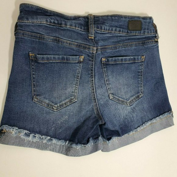 Stretch Denim Jean Shorts Mid Rise N33-0578PM - Picture 4 of 7